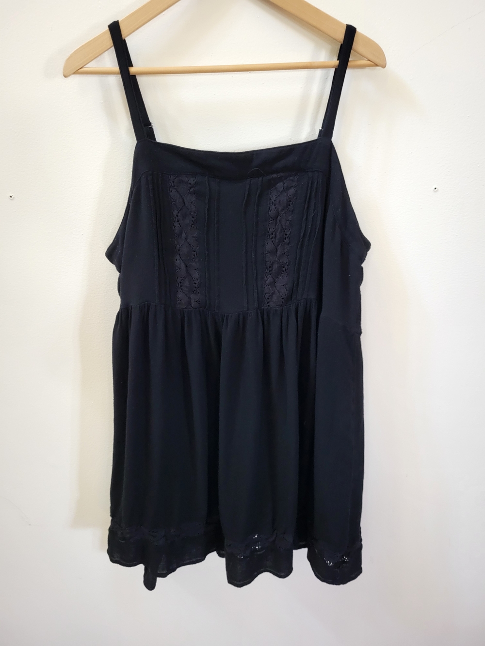 NATURAL LIFE Black Lace-Trim Sun Dress- XL - Picture 2 of 5